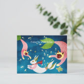 マーメイド・ラビットキャッツ年賀はがき ポストカード (スタンド正面)