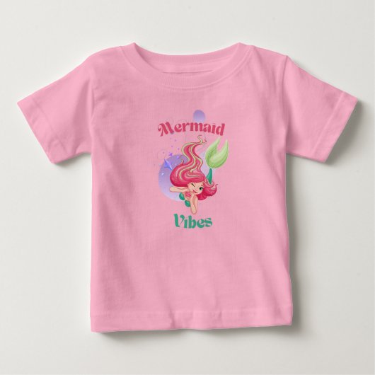 マーメイド ヴァイブス 幼児用Tシャツ ベビーTシャツ (正面)