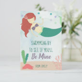 マーメイド・ヴァレンティネス・デイ子供へ・カードBe Mine サンキューカード (スタンド正面)