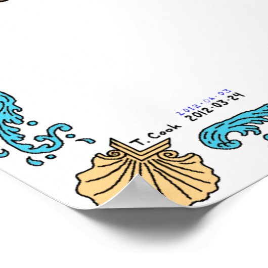 マーメイド〔占星術の〕十二宮図プリント – レオ ポスター (角)