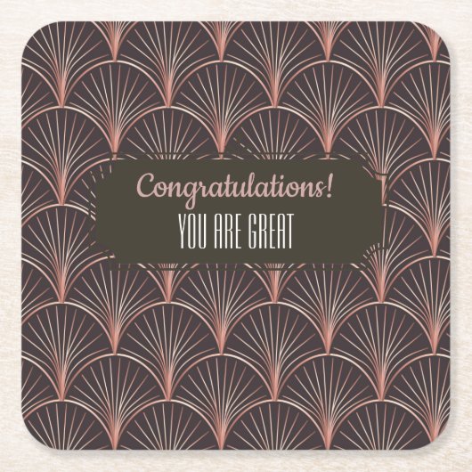 マーメイド/幾何学的デザイン スクエアペーパーコースター (正面)