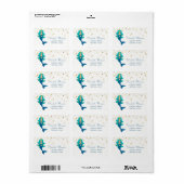 マーメイド、白、金フェイク箔紙吹雪 ラベル (フルシート)