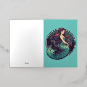 マーメイド#1磁石 箔グリーティングカード (外側レイダウン)