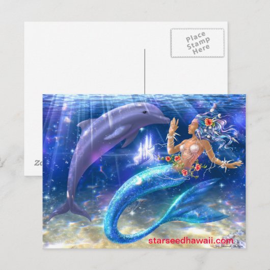 マーメイド， starseedhawaii.com ポストカード (正面/裏面)