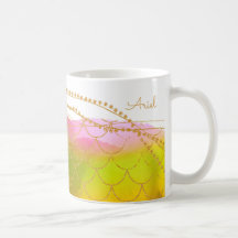 マーメイドNAME夏のビーチモダン彼女の水彩画