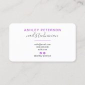 マーメイモダンドグリッターパープルブルー爪、 ネイル 名刺 (裏面)