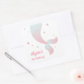 マーメエレガントドグラデーションテール女子パーティーシール スクエアシール (封筒)