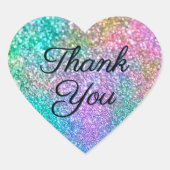マーメカラフルドグリッター書道ありがとう ハートシール (正面)