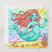 マーメカラフルドパーティー招待状 シーズンカード (裏面)