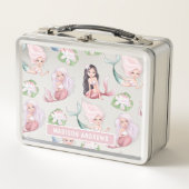 マーメガーリードモダンウォーターパーソナライズされたカラー名 メタルランチボックス (正面)