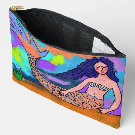 マーメサイケデリックド抽象芸術絵画ズ アクセサリーポーチ (見開き)