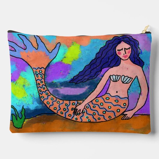 マーメサイケデリックド抽象芸術絵画ズ アクセサリーポーチ (裏面)