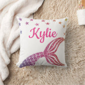 マーメパーソナライズされたイドアンダーザシー誕生統計 クッション (ブランケット)