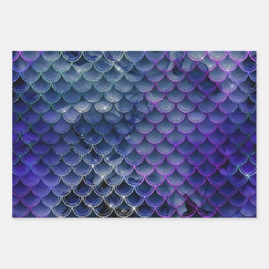 マーメモダンドグリッターギフト包装紙シート ラッピングペーパーシート (正面)