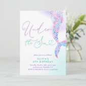 マーメモダンードアンダーザシー誕生日招待状 招待状 (スタンド正面)