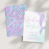 マーメモダンードアンダーザシー誕生日招待状 招待状