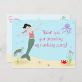 マーメ恋しく思ドのダークヘア ポストカード (正面/裏面)