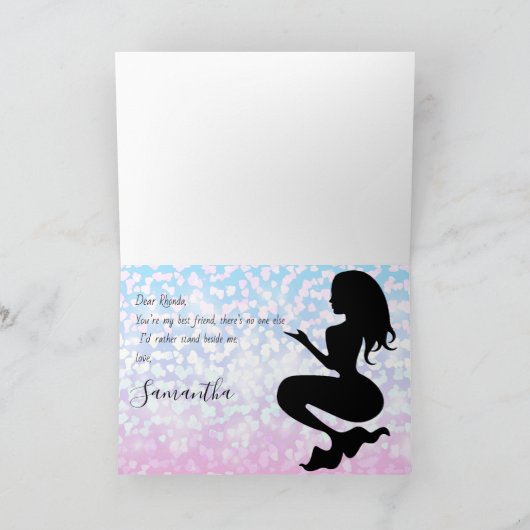 マーメ結婚ドのカードはメイド・オブ・オーナー(花嫁付き添い人)だ カード (内部)