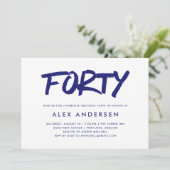 マーモダンカー|ネイビーブルーフォーティス誕生日 招待状 (スタンド正面)