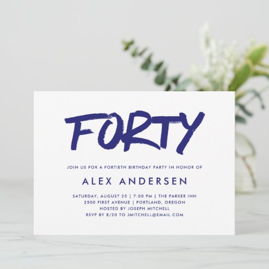 マーモダンカー|ネイビーブルーフォーティス誕生日 招待状 (スタンド正面)