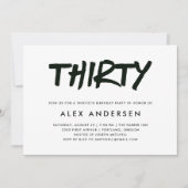 マーモダンカ | 白黒30番目の誕生日 招待状 (正面)