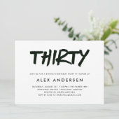 マーモダンカ | 白黒30番目の誕生日 招待状 (スタンド正面)