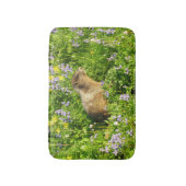マーモットとマウントレーニアの野の花 バスマット (正面縦)