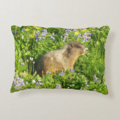 マーモットイン山レイニアワイルドフラワー アクセントクッション (裏面)