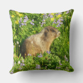 マーモットイン山レイニアワイルドフラワー クッション (裏面)