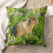 マーモットイン山レイニアワイルドフラワー クッション (ブランケット)