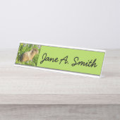 マーモットイン山レイニアワイルドフラワー デスクネームプレート (正面)