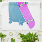 マーモットウッドチャックのスケートボード キッチンタオル (折り畳み)