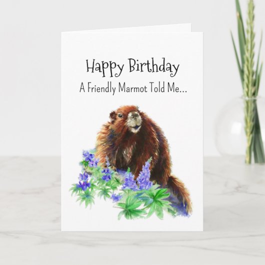 マーモット・グラウンドホッグの性格 誕生日 楽しい 動物 カード (正面)