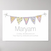 マーヤムの女の子の名前と意味のバンティングポスター ポスター (正面)