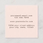 マーユニークブルストーンオレンジティール（緑がかった色）ピンク スクエア名刺 (裏面)