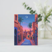 マーラケチモロッコヴィンテージ旅行で夜 ポストカード (スタンド正面)