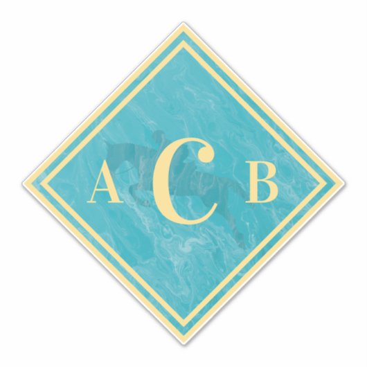 マーリモノグラムのーターコイズ馬車付きトランク シール (正面)