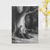 マーリンおよび妖精のVivien魔術師 カード (黄色い花)