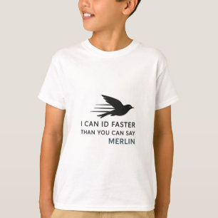 マーリンと言うより早く鳥を識別できます Tシャツ