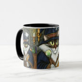 マーリンの手品師の魔法使い猫の魔法の魔術師の芸術のマグ マグカップ (正面左)