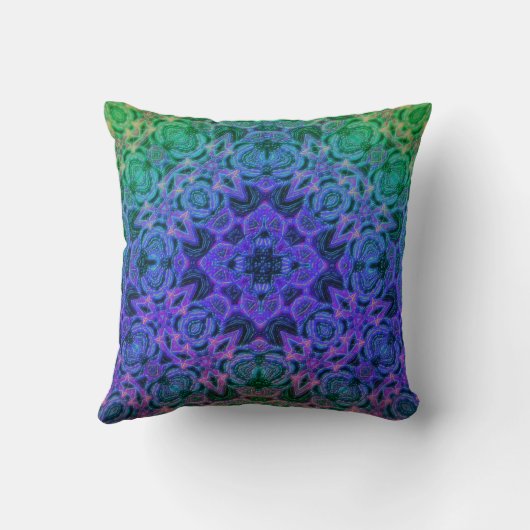 マーリンの水中コテージの庭の曼荼羅の枕 クッション (裏面)