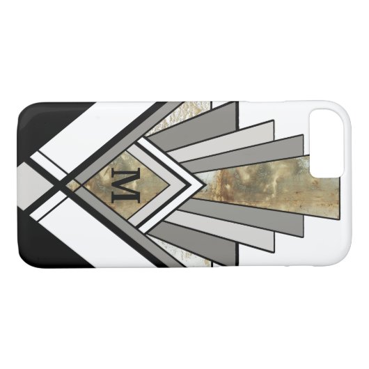 マーリングアールデコジオメトリックカスタムトとモノグラム Case-Mate iPhoneケース (裏面(横))