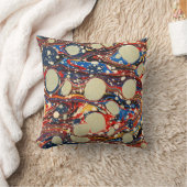 マーリング抽象芸術赤い青の渦巻き、白い円 クッション (ブランケット)