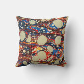 マーリング抽象芸術赤い青の渦巻き、白い円 クッション (裏面)