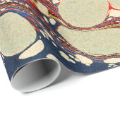 マーリング抽象芸術赤い青の渦巻き、白い円 ラッピングペーパー (ロールコーナー)
