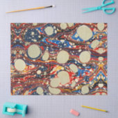 マーリング抽象芸術赤い青の渦巻き、白い円 薄葉紙 (クラフト)