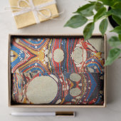 マーリング抽象芸術赤い青の渦巻き、白い円 薄葉紙 (ギフト)