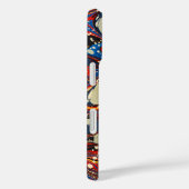 マーリング紙、抽象芸術ブルー、渦巻き、白い円 Case-Mate iPhoneケース (裏面 / 右)