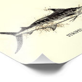 マーリンストライプのカジキアヴィンテージスケッチアート フォトプリント            (角)