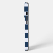 マーリンモダンアンドブルーホワイトカバナストライプズ iPhoneケース (左側面)